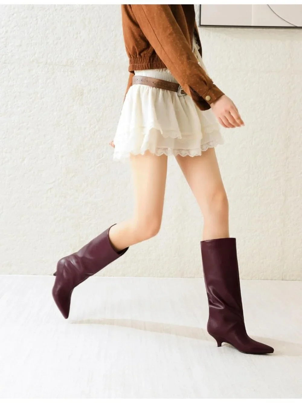 N/A women burgundy